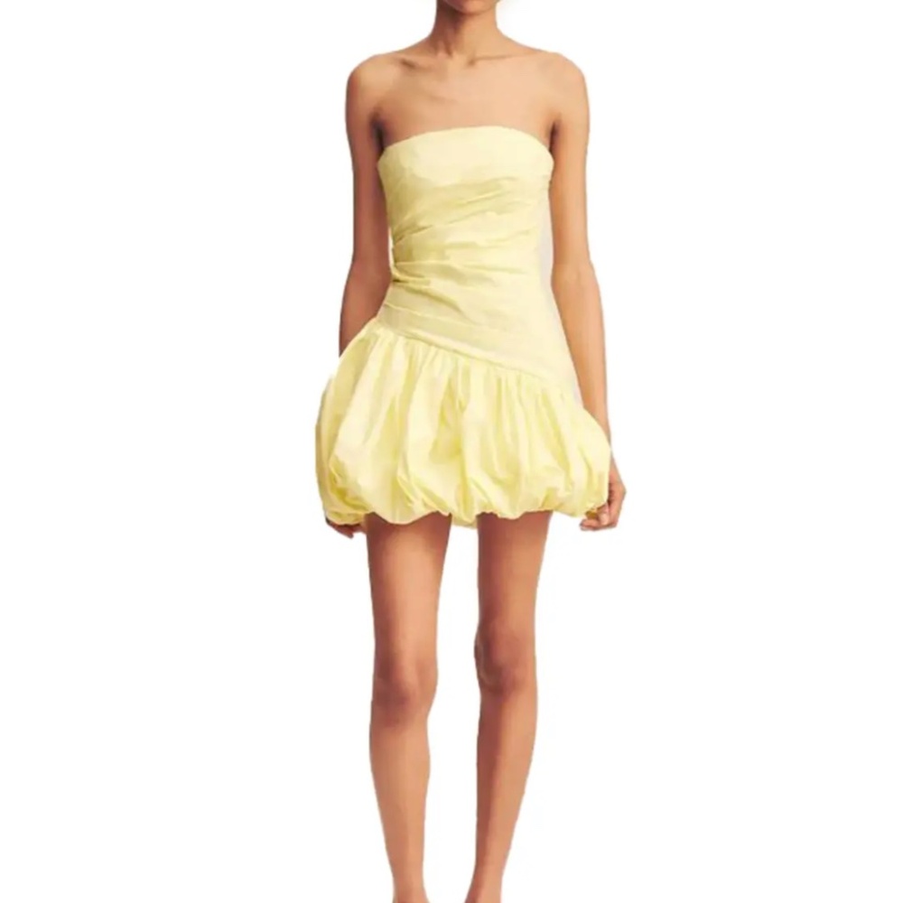Shona Joy 'Maiori' Strapless Bubble Mini Dress in Lemon